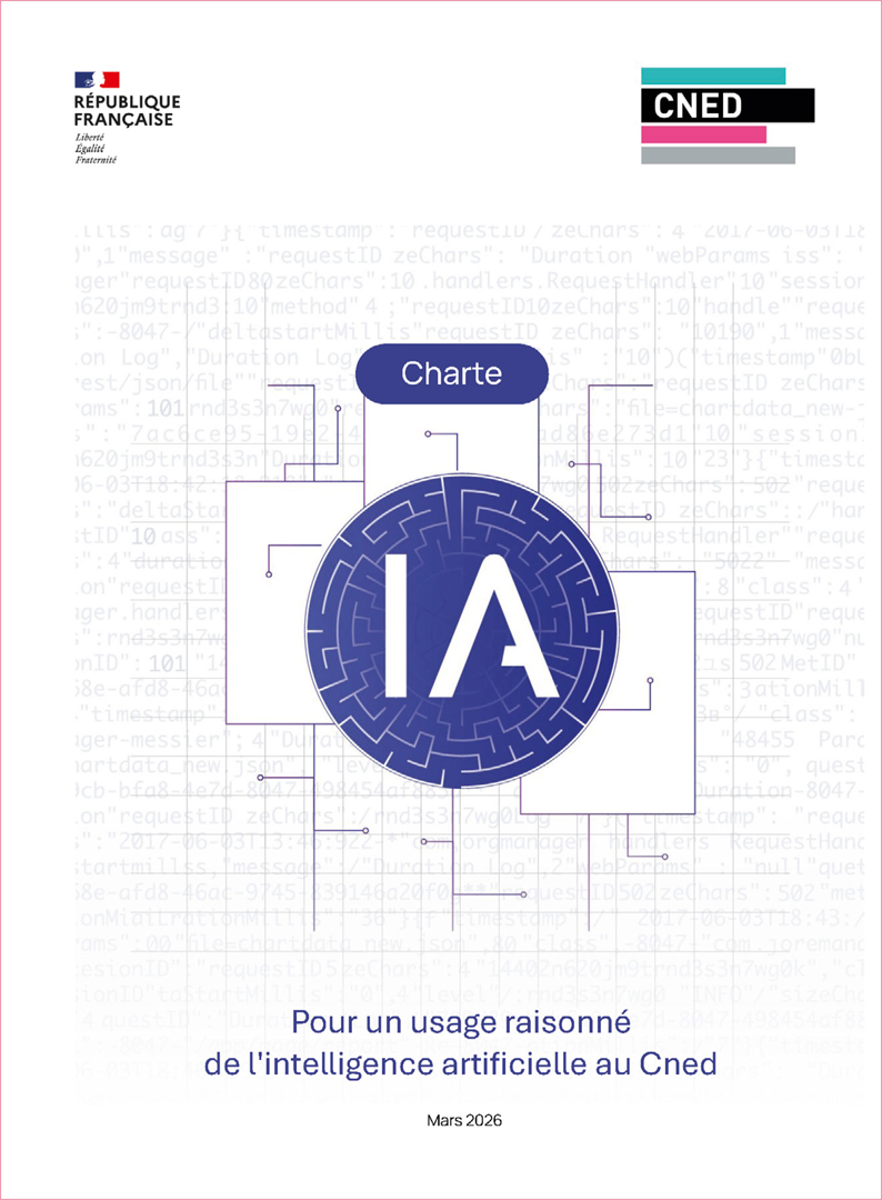 Capute d'écran de la Charte IA (Intelligence Artificelle) du Cned : pour un usage raisonné de l'IA au Cned